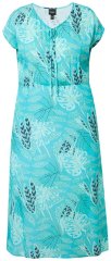 Ulla Popken 848696 Abito midi fantasia con scollo a V Turchese