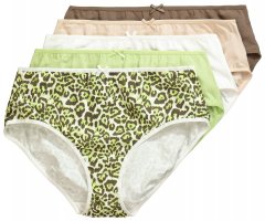 Ulla Popken 848810 Slip animalier confezione da 5 Tortora