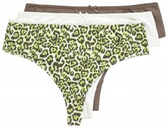Ulla Popken 848826 Perizoma animalier confezione da 3 Tortora