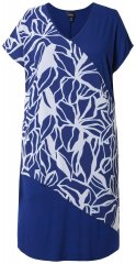 Ulla Popken 849033 Abito in chiffon a maniche corte con scollo a V Blu scuro