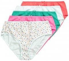 Ulla Popken 849140 Slip a fiori confezione da 5 Bianco panna