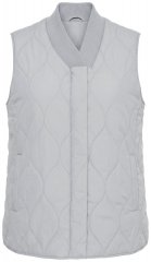 Ulla Popken 849221 Gilet trapuntato con collo a coste Grigio