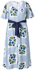 Ulla Popken 849662 Abito chemisier a fiori Bianco panna