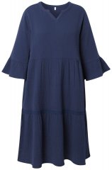 Ulla Popken 849856 Abito con volant Blu scuro