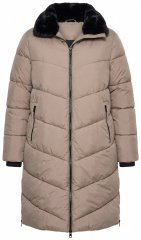 Ulla Popken 850041 Cappotto trapuntato Tortora
