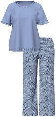 Ulla Popken 850045 Pigiama a maniche corte Azzurro