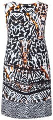 Ulla Popken 850175 Abito in jersey senza maniche con tasche Nero