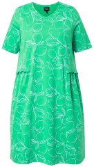 Ulla Popken 850204 Abito in jersey a maniche corte con scollo a V Verde