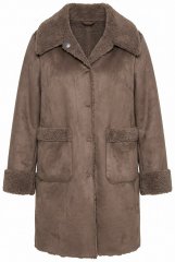 Ulla Popken 850251 Cappotto teddy Marrone chiaro