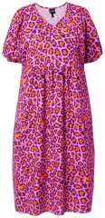Ulla Popken 850346 Abito fantasia con scollo a V Rosa