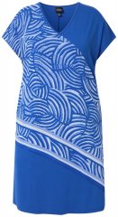 Ulla Popken 850389 Abito in chiffon fantasia Blu
