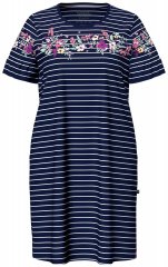 Ulla Popken 850401 Camicia da notte a fiori Blu scuro
