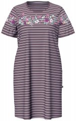 Ulla Popken 850401 Camicia da notte a fiori Marrone