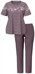 Ulla Popken 850403 Pigiama a fiori Marrone