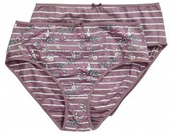 Ulla Popken 850538 Slip a fiori in cotone biologico confezione da 2 Marrone