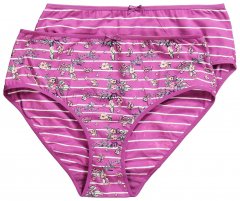 Ulla Popken 850538 Slip a fiori in cotone biologico confezione da 2 Viola