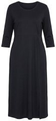 Ulla Popken 850910 Abito lungo con maniche a 3/4 Nero