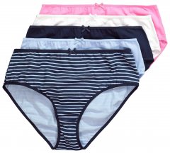 Ulla Popken 850966 Slip a righe confezione da 5 Blu scuro