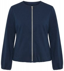Ulla Popken 851040 Felpa con zip Blu scuro