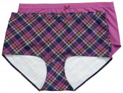 Ulla Popken 851071 Slip a quadri in cotone biologico confezione da 2 Viola