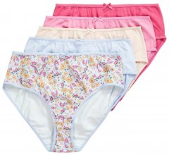 Ulla Popken 851140 Slip a fiori confezione da 5 Rosa