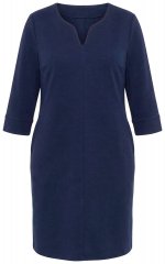 Ulla Popken 851220 Abito con maniche a 3/4 Blu scuro