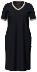 Ulla Popken 851237 Camicia da notte a righe Nero