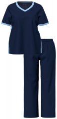 Ulla Popken 851245 Pigiama a righe Blu scuro