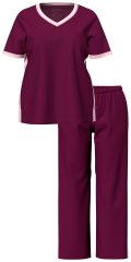 Ulla Popken 851245 Pigiama Rosso bacca