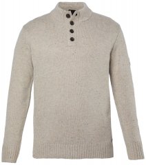 JP1880 851436 Maglione in maglia con collo a bottoni Marrone noce TALL