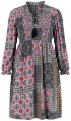 Ulla Popken 851546 Abito midi fantasia Giallo senape
