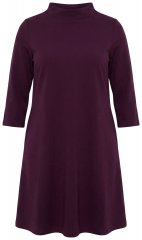 Ulla Popken 851664 Abito in jersey con collo alto Prugna