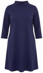 Ulla Popken 851664 Abito in jersey svasato con tasche Blu scuro