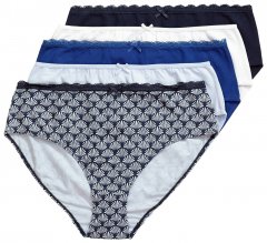 Ulla Popken 851730 Slip fantasia confezione da 5 Azzurro