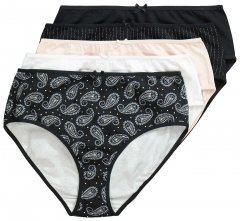 Ulla Popken 851752 Slip a righe confezione da 5 Nero