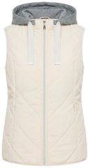 Ulla Popken 851781 Gilet trapuntato con cappuccio Bianco panna