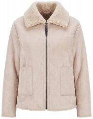 Ulla Popken 851823 Giacca in finto camoscio Bianco panna