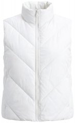 Ulla Popken 851833 Gilet trapuntato con collo alto Bianco panna