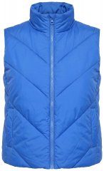 Ulla Popken 851833 Gilet trapuntato con collo alto Blu