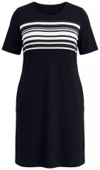 Ulla Popken 852079 Abito t-shirt a righe Nero