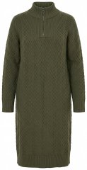 Ulla Popken 852121 Abito in maglia a maniche lunghe con collo alto Cachi