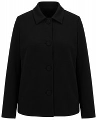 Ulla Popken 852167 Blazer con collo a camicia Nero