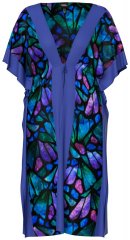 Ulla Popken 852333 Abito fantasia con coulisse Lilla