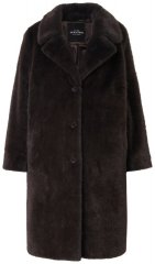 Ulla Popken 852605 Cappotto in pelliccia sintetica Marrone mogano