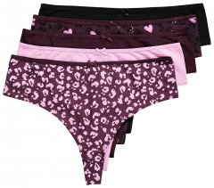 Ulla Popken 852758 Perizoma fantasia confezione da 5 Prugna