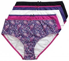 Ulla Popken 852935 Slip a fiori confezione da 5 Blu reale