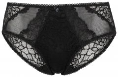 Ulla Popken 853040 Culotte con pizzo Nero