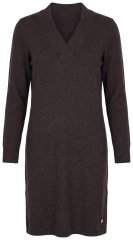 Ulla Popken 853077 Abito in maglia a maniche lunghe con scollo a V Marrone mogano