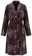 Ulla Popken 853204 Accappatoio a fiori Marrone