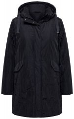 Ulla Popken 853351 Giacca imbottita Sympatex impermeabile con cappuccio Nero
